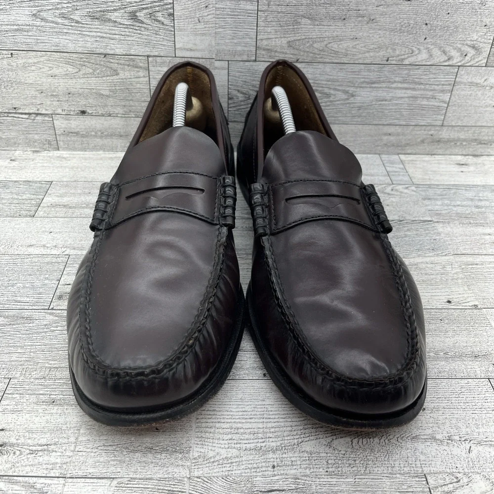 Florsheim Berkley Burgundy Leather‎ Moc Toe Penny Loafer Shoes 17058-05 Men 12D